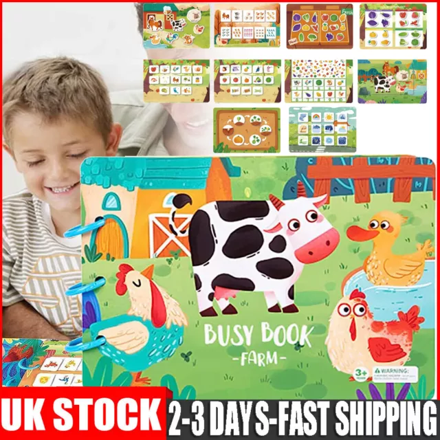 Busy Book for Kids Preschool Montessori Toys for Toddlers Sensory Educational UK