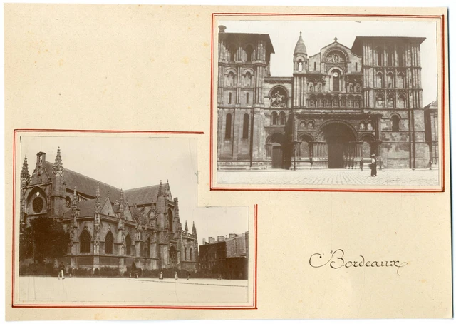 France, Bordeaux, église Sainte-Croix  vintage silver printEnsemble de photos