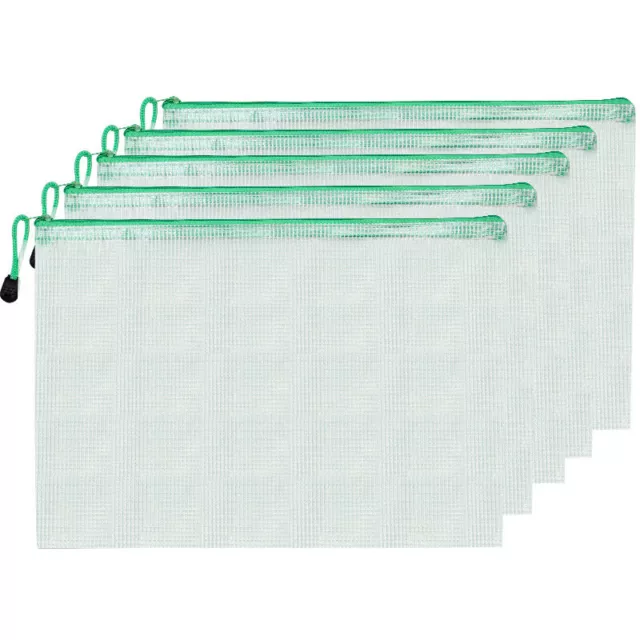 A4 Clear Zip Bag Document Filing Folder Paper Archive Zipped File Storage