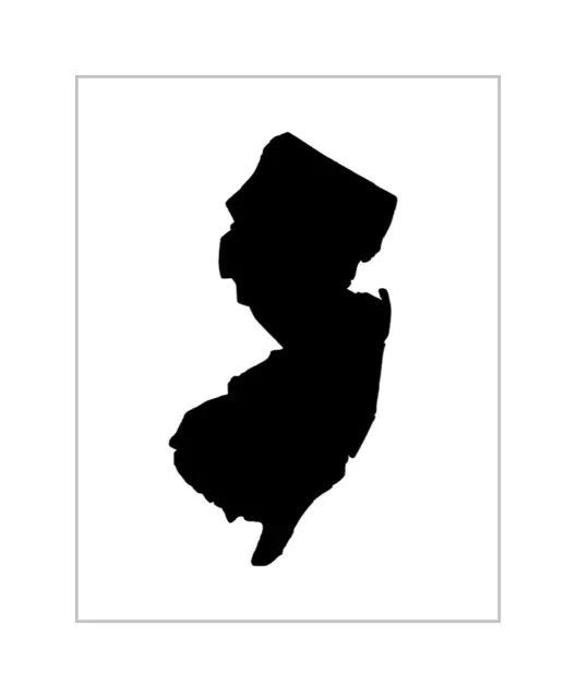 New Jersey Stencil USA State Outline Silhouette 8" x 10" Reusable Sheet S1333