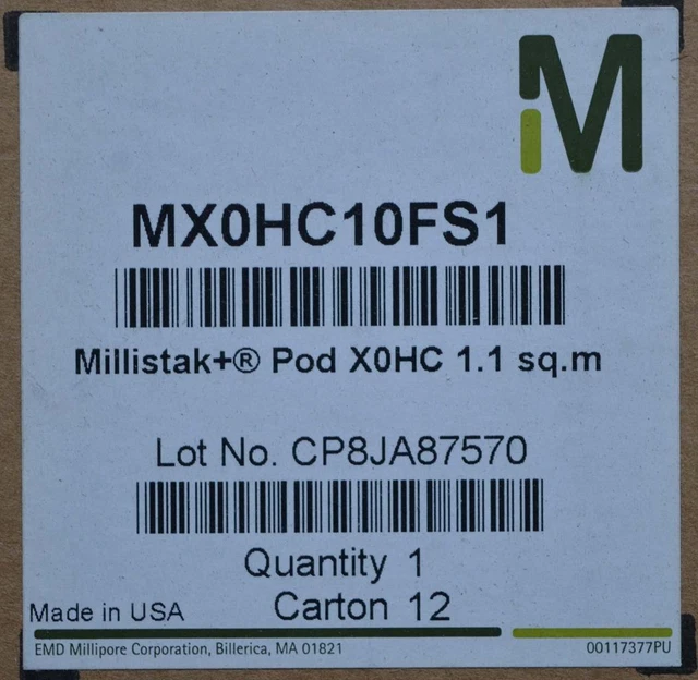 Millipore Millistak+ Pod X0HC 1.1 sq.m Model MX0HC10FS1 ++ NEW Millipore Millistak+ Pod X0HC 1.1 sq.m Model MX0HC10FS1 ++ NEW