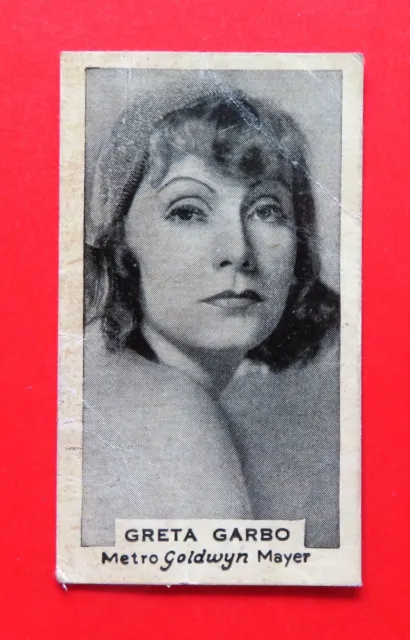 1934 Godfrey Phillips "FILM STARS" Cigarette Card: GRETA GARBO ...... Card #1