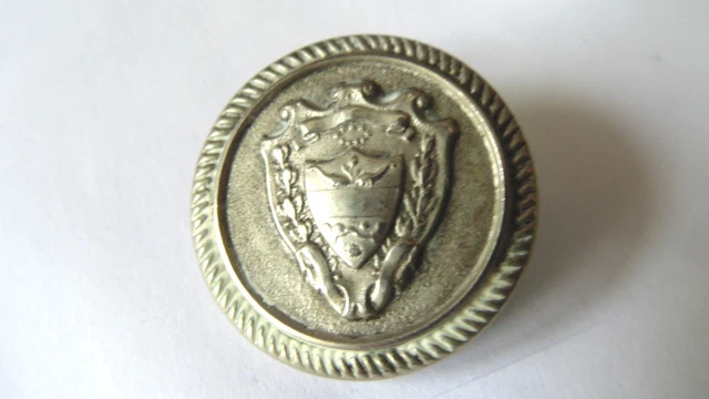Bouton De Collection Livrée Civil 19ème Siècle Couronne