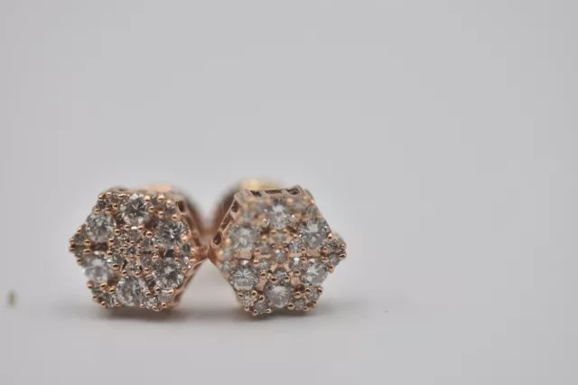 Pendientes de diamantes 0.54ct y oro rosa 10K 2