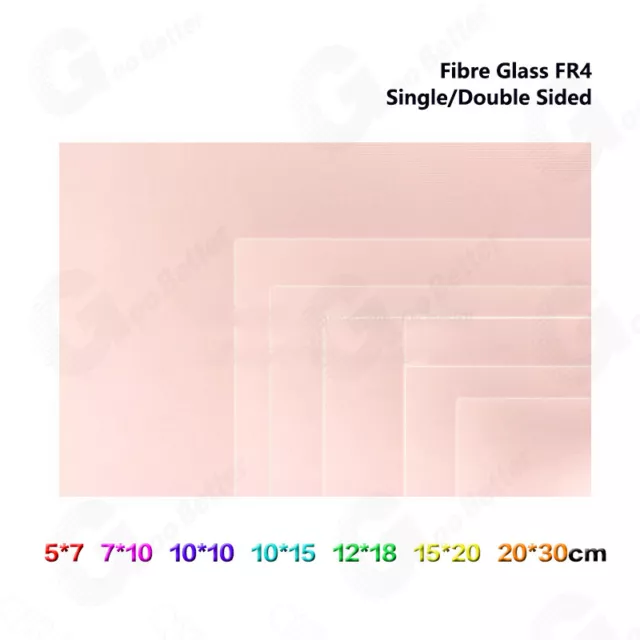 Copper Clad Laminate PCB Circuit Board Fibre Glass FR4 Single/Double Sided 1.5mm 3