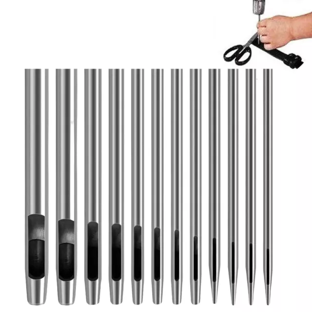 12-teiliges Hochleistungs-Leder-Hohllocher-Set für DIY-Handwerk, Handwerkzeuge,