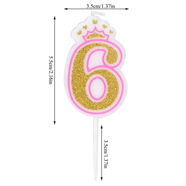 Digital Candle 0-8 Baby'S Birthday Cake Crown Gold Dust Smokeless Digital