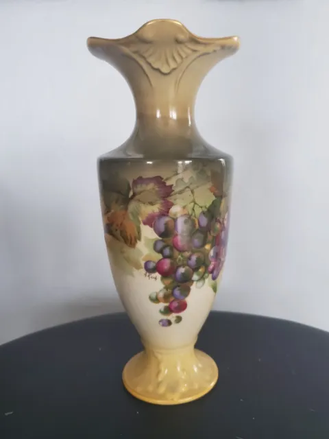 Rare Art Nouveau  Limoges Style-JAEGER & CO Pitcher Ewer Vase-Painted Porcelain