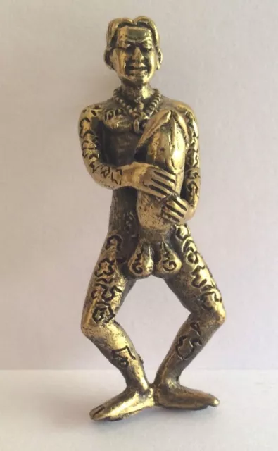 Statuette Zizi HOMME PHALLUS Figürchen Amulett Messing Anhänger Thailand z57