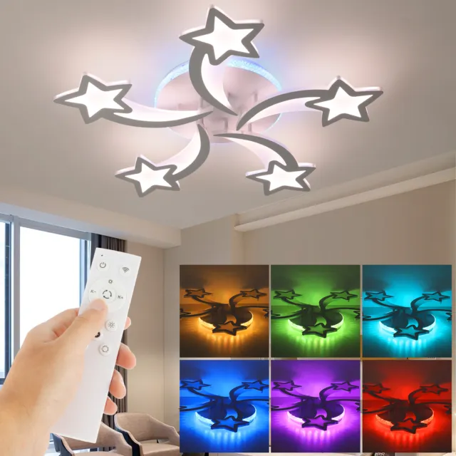 RGB LED Stern Deckenlampe Dimmbar Kinderzimmer Deckenleuchte Mit Fernbedienung