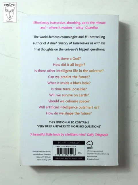 Stephen Hawking - Brief Answers To The Big Questions; paperback science book 2