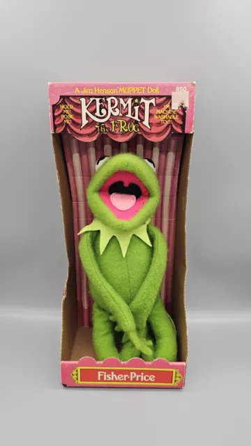 VTG Kermit the Frog Jim Henson Muppet Doll Fisher-Price 1976 Plush w/Box 850