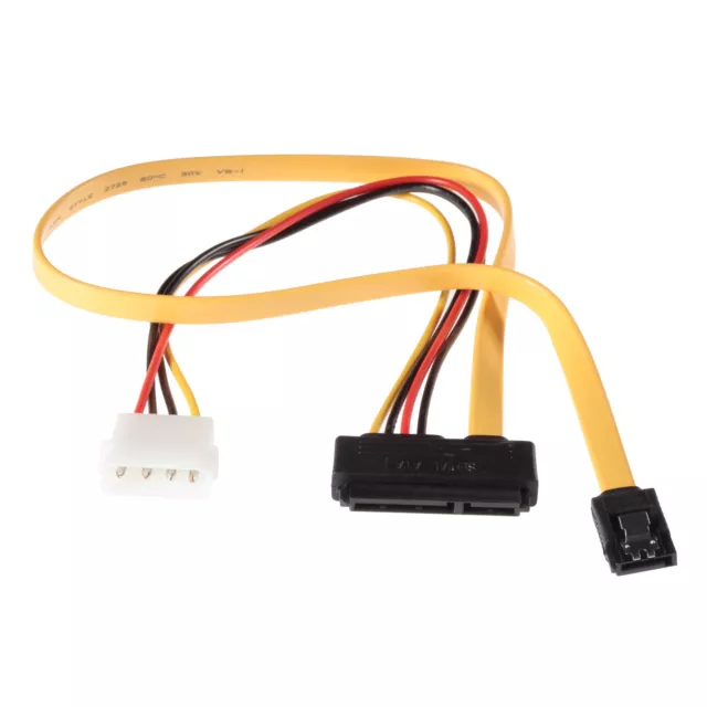 Poppstar 0,5 m S-ATA 3 SATA III HDD SSD cable dual cable de datos + cable de alimentación amarillo