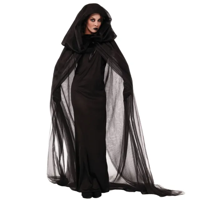 Gothic Halloween Cosplay Maleficent Cloak Cape Costume Witch Cape