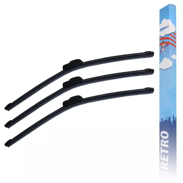 Fits Kia Sedona MK2 MPV Aero VU Front & Rear Flat Window Windscreen Wiper Blades