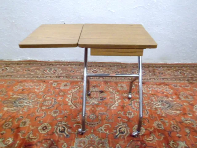 Mesa Velador Vintage Mesa Elástico Oficina Potro para Arriba Formica 3