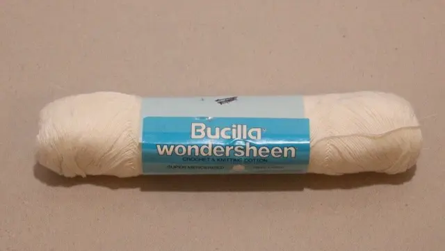 Bucilla Wondersheen Yarn 1 Skein White Super Mercalized 100% Cotton
