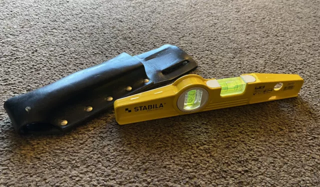 Stabila 81S 10" 25Cm Scaffolders Spirit Level + Black Kleva Belt Holster