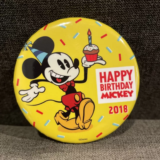 2018 Walt Disney World Parks Pin Happy Birthday Mickey Button 90th NEW