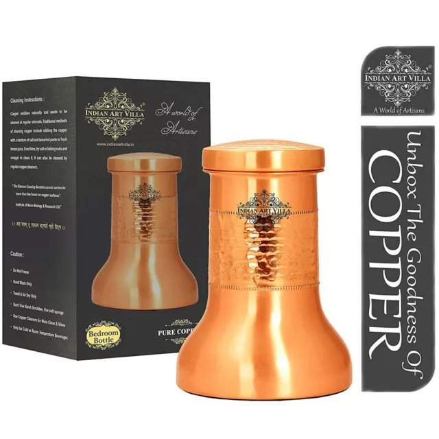 Indian Pure Copper Printed Drinkware with Ayurvedic Health Benefit Free Shipping