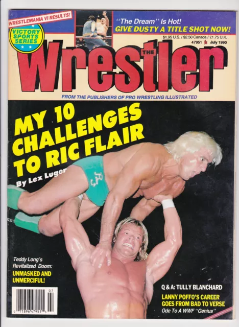 The Wrestler Magazine July 1990 Wrestling Ric Flair Lex Luger Lanny Poffo NWA