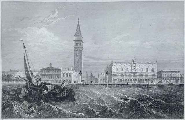 Italy Venice, Venice, sea view 1845 engraving