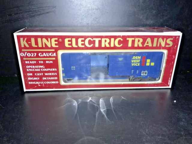 LOOK! K-Line O/027 Golden West Service Single Door Freight Train Box Car K649001