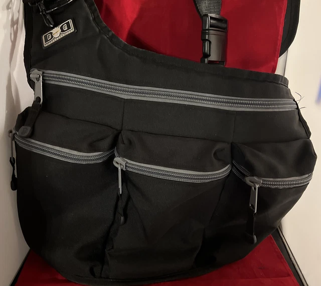 Diaper Dude Bag Ergonomic for Dads Compartmentalized Black satchel bag