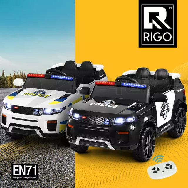 Rigo Kids Police Ride On Car 12V Electric Toy Cars Battery Remote Control