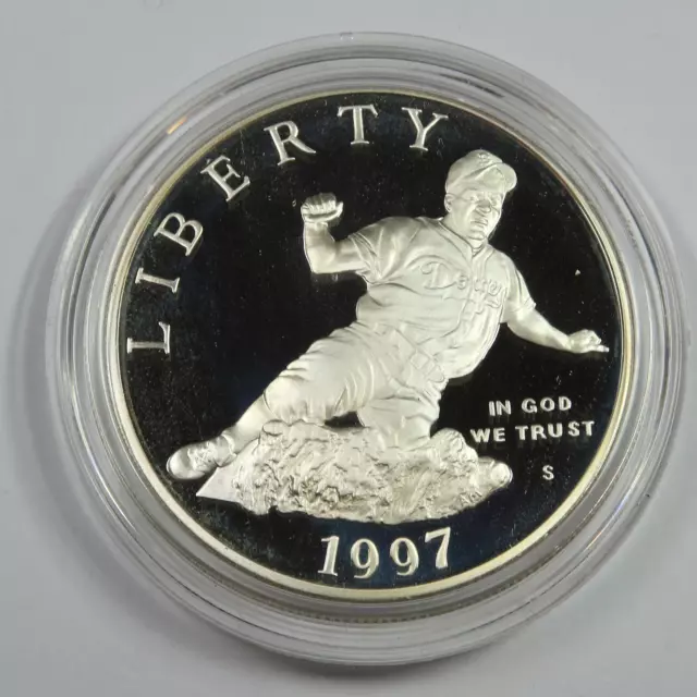 1997 S Proof UNC - Silver Baseball Commemorative $1 One Dollar Coin #46661C