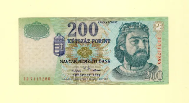 UNGARN / HUNGARY 200 KETSZAZ FORINT 2007 P-187a VF++ HUNGARIAN NATIONAL BANK