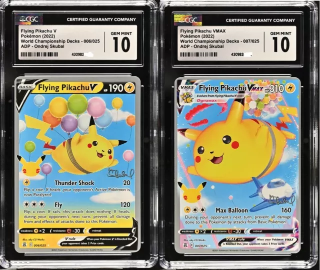 CGC 10 FLYING Pikachu V VMAX 006 007 World Championship Promo Pokemon