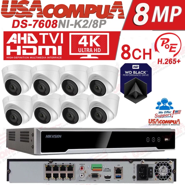 HIKVISION NVR KIT Security Camera System 4 Megapixel Ip Poe Hdd
