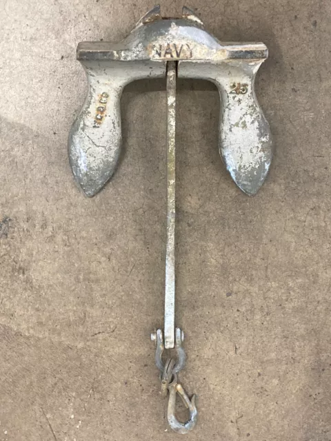 Antique NAVY Anchor 25 Lb. Wilcox Crittenden Stockless Ship Boat Anchor