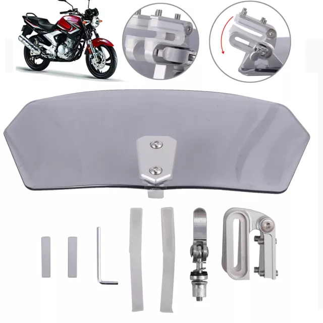 Motorcycle Wind Screen Deflector Adjustable Clip Motorbike Windshield New