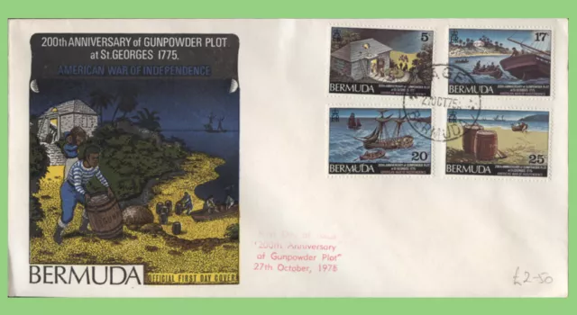 Bermuda 1975 Bicentenary of Gunpowder Plot set on First Day Cover