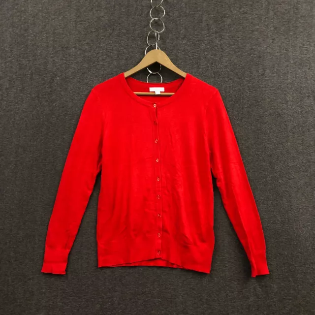 Charter Club Cardigan Sweater Button Front Red Womens Size Medium Pre-Owned