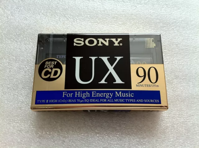 Sony UX 90 Chrome Audio Cassette Tape NEW 1992 Japan/USA