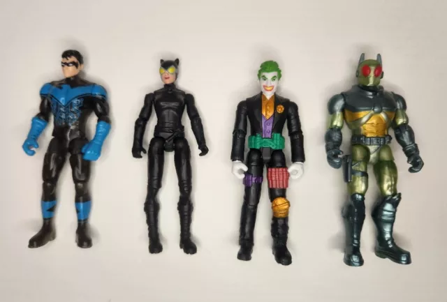 DC Spin Master DC Cape Crusader Nightwing Catwoman Joker Firefly 4" Figure Lot