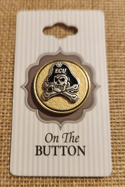 On The Button East Carolina University Silver/Gold Snap (approx 18mm) ECU