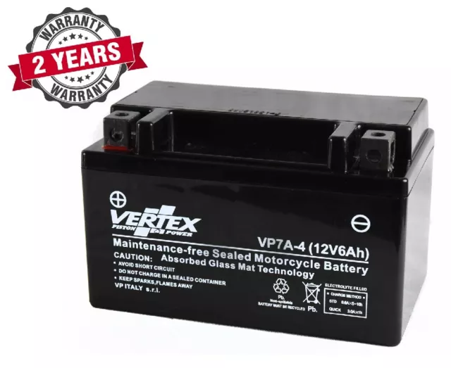 Vertex VP7A-4 Sealed AGM Replaces - CTX7A-BS YTX7A-BS 52S-H2100-00 90793-26088