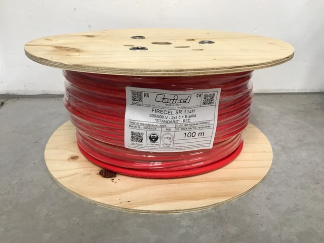 PYRO CABLE RED 2 Core 1.5mm x 100m Fire Alarm Cable £80.00 - PicClick UK