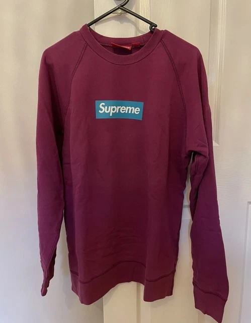 Supreme teal online box logo crewneck