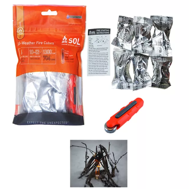 SOL  All-Weather Survival Fire Cubes with Fire Lite Firestarter