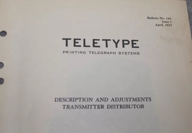 1941 Western Electric Teletype Printing Telegraph Systems Transmitter 2