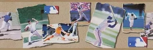 Baseball Players Collage MLB Pitcher Batter Catcher Sports Ball Wallpaper Border