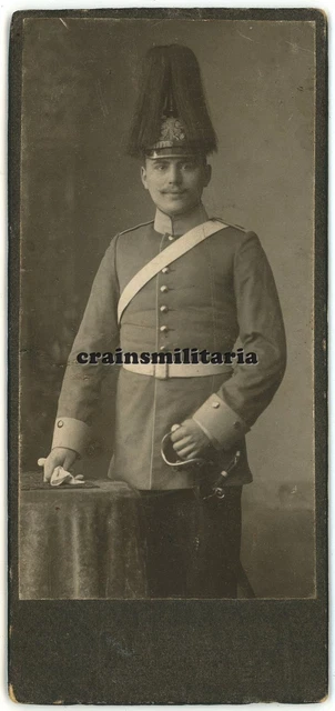 Orig. Foto CDV Portrait Soldat mit Pickelhaube Paradebusch in HANNOVER