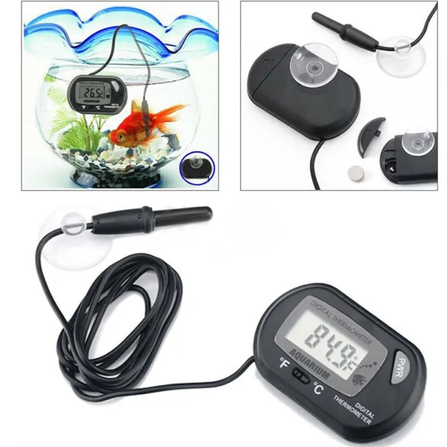 1x termómetro digital LCD para acuario sonda para acuario temperatura del agua q