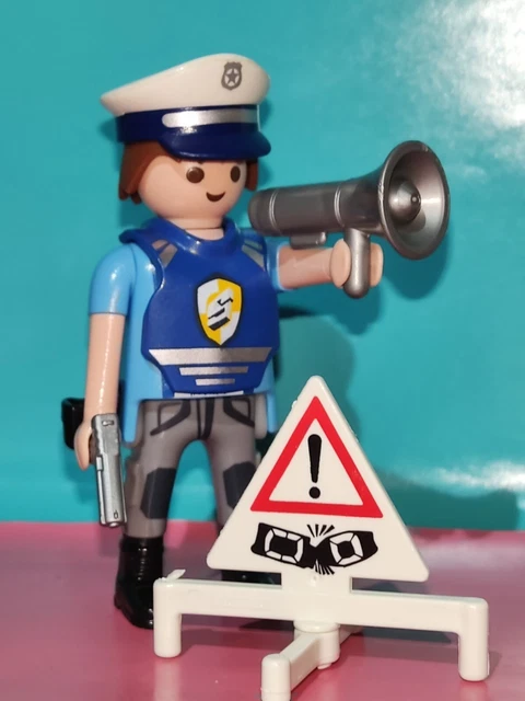 Figurine PLAYMOBIL Policière Américaine à Moto - Pièce Détachée Ou Loose - Véhicule Agent De Circulation