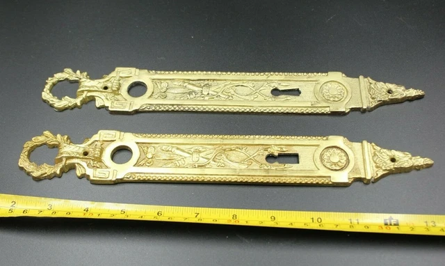 Splendi Pair Of French Bronze  Doors Plates Empire Style